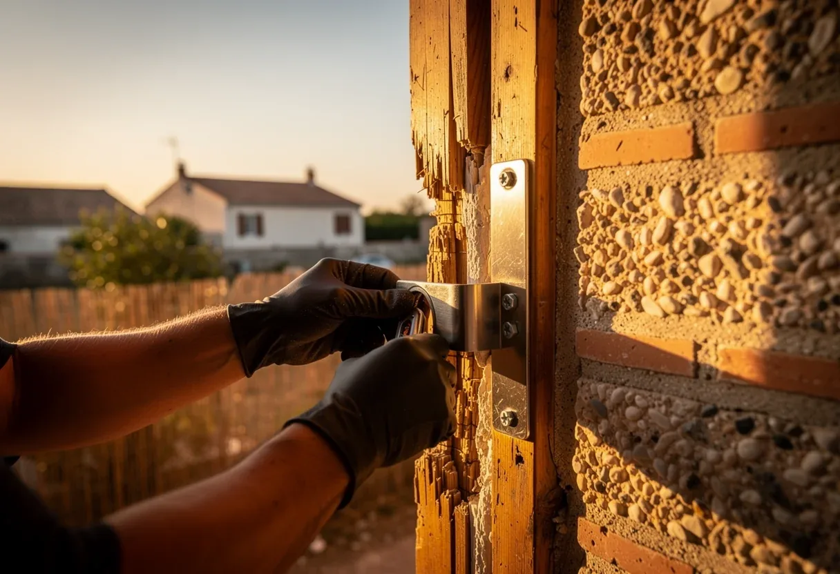 Mise en sécurité d'une porte après effraction à Claira